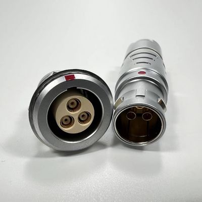Harga bagus 3 Coaxial Push Pull Circular Connectors plug PPS PEEK Insulator on line