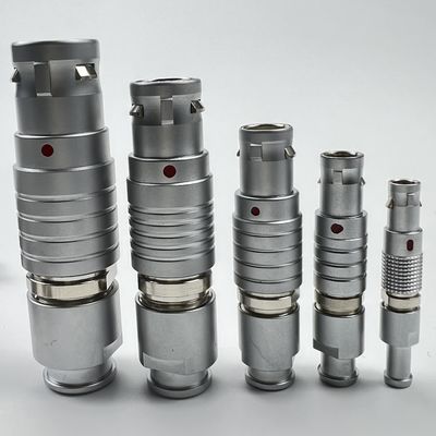 Harga bagus LEMO 00B 0B 1B 2B 3B 4B Circular Push Pull Connectors 2-32 Contacts 360 Degree EMC Shielding on line