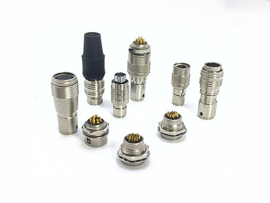 Harga bagus Hirose Compatible HR25 HR10 HR7 Push Pull Circular Connectors Brass Chrome Plated Shell on line